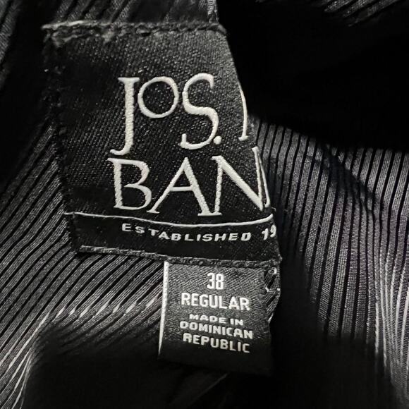 Jos A Bank Mens 38 Overcoat Topcoat Trench Coat Jacket Black 3 Button Wool Blend - Picture 10 of 11